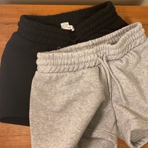 Grey & Black Sweat Shorts